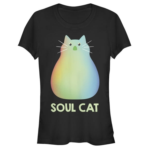 Junior's Soul Rainbow Cat  Graphic Tee Black 2X Large
