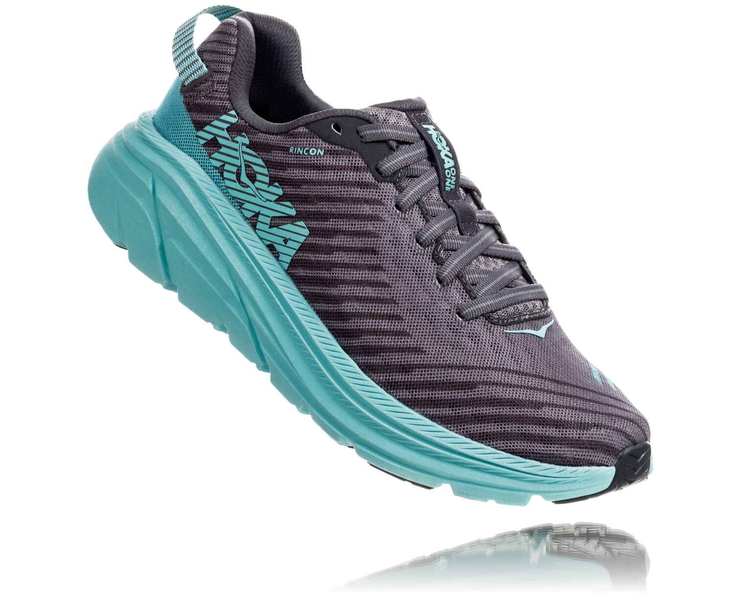 Hoka 1102875-CGAS: Women's Rincon Charcoal Gray/Aqua Sky Running Shoe ...