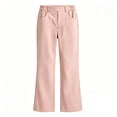 thumbnail image 4 of Girls Uniform Pants Elastic Waist Bell Bottom Pink Uniform Pants for Girls Back to School Clothes Size 5-16 Years, 4 of 7