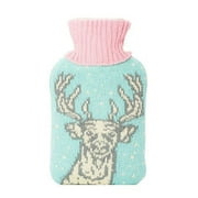 NPW Huggable Hotties Hot Water Bottle 750ml Teal Deer Face