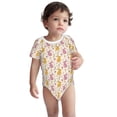 thumbnail image 3 of Daiia Yellow Pueple Rabbit Printed Unisex-Baby Short Sleeve Onesies Bodysuits Baby Climbing Clothes Soft and Comfortable Romper with Expandable Shoulder Design-18 Months, 3 of 8