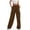 Brown, variant on Fsahion Plus Size Casual Sweatpants for Womens Elastic Waist New Solid Color Casual Pocket Wide Leg Suit Pants Bleak Deal on Clearance!