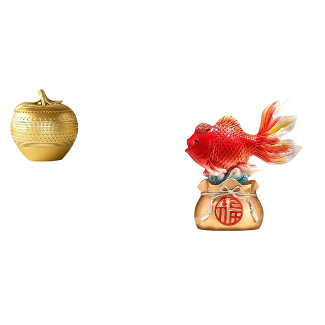 Escultura moderna de resina y koi para estantería, comedor, dormitorio, oficina, entrada, adorno de buena para el Feng Shui del hogar.
