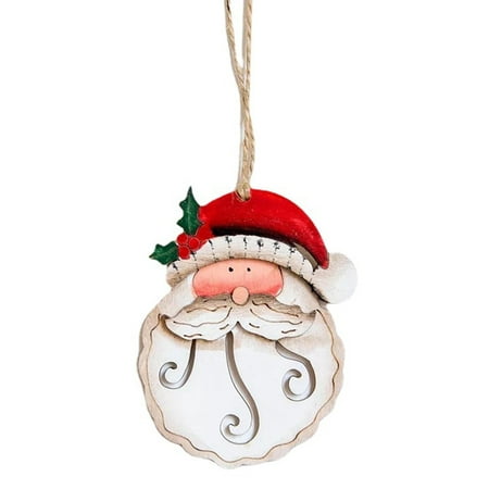 

SSBSM Christmas Tree Pendant Adorable Hand Painted Bright Color Gifts Crafts Scene Layout Wooden Home Canteen Decor Hanging Xmas Santa Pendant Party Favors