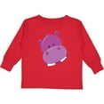 thumbnail image 3 of Inktastic Cute Purple Hippo Head Boys or Girls Long Sleeve Toddler T-Shirt, 3 of 5