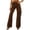 A-Brown, variant on Tiweut Women's Pants Retro Fringe Bottom Flared Leg Elastic High Waist Palazzo Solid Color Lady Trousers