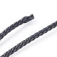 thumbnail image 1 of Round Folded Bolo Braided Imitation Leather Cord Micro Fiber Leather Cord Hemp Flower for Bracelet & Necklace Making Black 3mm, 1 of 2