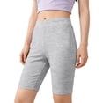 thumbnail image 2 of FRSASU Girl's Basic High Waisted Active Volleyball Yoga Shorts Knee-Length Compression Sports Leggings High Waist Summer Casual Tights Gray, 2 of 9