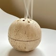 thumbnail image 5 of Natural Travertine Marble Sphere Incense Burner Ball, White Stone Decorative for Home, Hotel, Bathroom, Unique Home Decor Fragrance Accent, 5 of 8