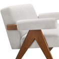 thumbnail image 6 of Loveseat Sofa Couch, Ivory White, Fabric, Wood, Living Kitchen Cafe Bistro Hospitality Restaurant, Modern Contemporary HB36203, 6 of 9