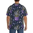 thumbnail image 7 of Goofa Lavender Flowers Printed Men's Casual Short-sleeved Shirt,Lightweight Breathable Button-down,Summer Casual men's top,Versatile Fashion shirt-3X-Large, 7 of 7
