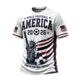 thumbnail image 2 of USA 2026 Soccer Cup Fan Jersey for Men, Crewneck Short Sleeve T-Shirt with Statue of Liberty & Stars Graphic, Lightweight Breathable Athletic Top, 1 PC White XL, 2 of 4
