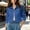*Dark Blue, variant on Women's Cropped Denim Jacket, Casual Button Down Jean Coat, Long Sleeve Denim Outerwear White,Womens Plus L