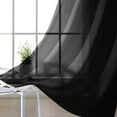 thumbnail image 3 of Dainty Home Malibu Textured Semi-Sheer Grommet Top Curtain Panel Pair, 108" x 84" In Black, 3 of 10