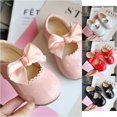 thumbnail image 2 of VOUZZA Toddler Girls Princess Shoes Solid Color Bowknot Patent Leather Flat -on Loafers Mary Jane Walking Shoes, 2 of 3