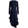 thumbnail image 5 of DHFJKG Casual Long Sleeve Boho Dresses For Women Ruffle Irregular Hem Slim Fit Deep V Neck Flowy High-Low Dress Soft Dresses, 5 of 5