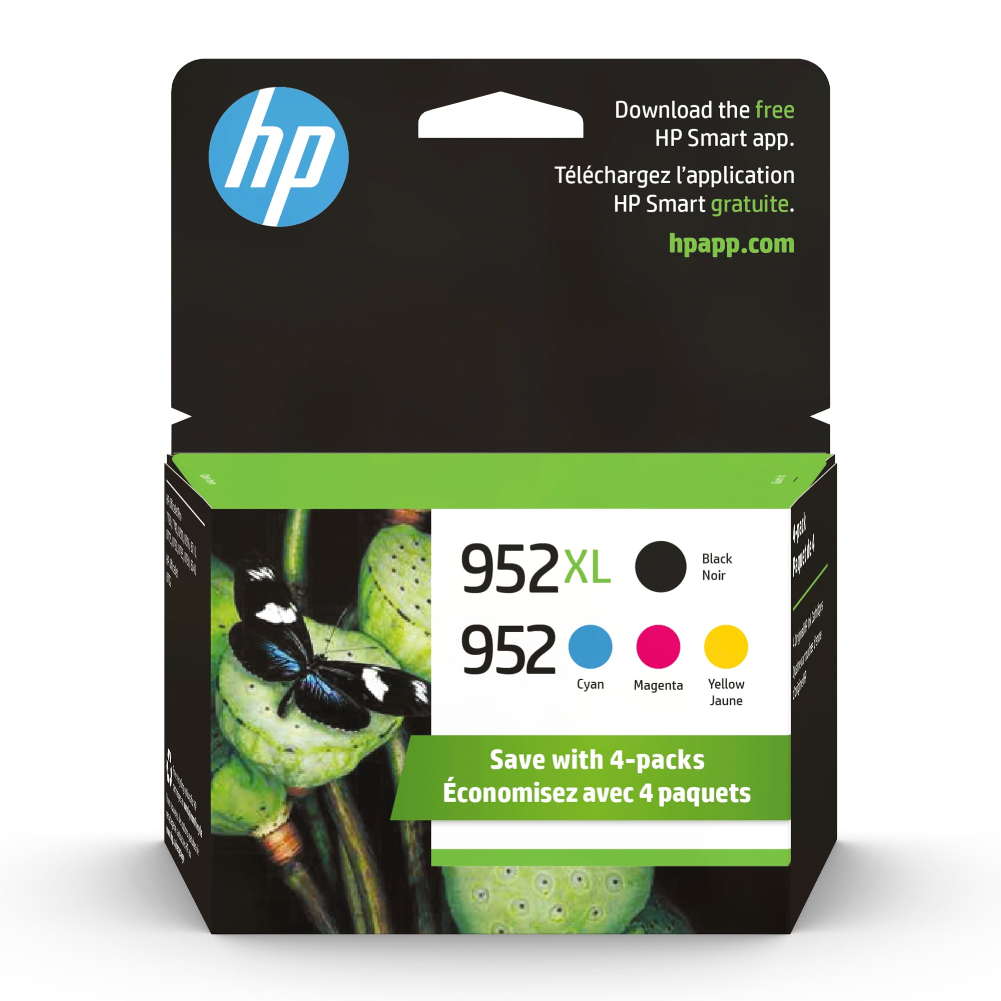 HP 952 Original Ink Cartridges 4-Pack in Black, Cyan, Magenta