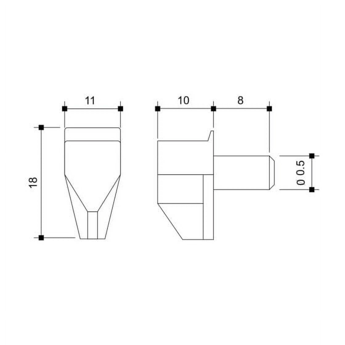 Rok 5mm Shelf Pins with Stop, Flat Spoon Style, Nickel, 500 Pack