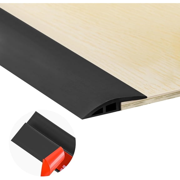 Carpet Floor Transition Strip, Self Adhesive Floor Edging Trim Strip, PVC Threshold Cover for Doorway, Floor Divider Strip Suitable for Threshold from 1/5"to 2/5"- Black 3.3Ft