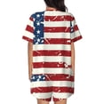 thumbnail image 6 of Fotbe Vintage American Flag Print Pajama Set for Women 2 Piece Loungewear Short Sleeve Tops and Shorts Set Soft Sleepwear-X-Large, 6 of 7