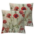 thumbnail image 2 of Nawypu Decorative Square Throw Pillow Cover Cushion Covers Garden Red Poppies Opium Isolated Pretty Rural Wild Beautiful Many Summer On White Objects Vibrant Pillow case for Sofa Couch 2pcs 24x24in, 2 of 6