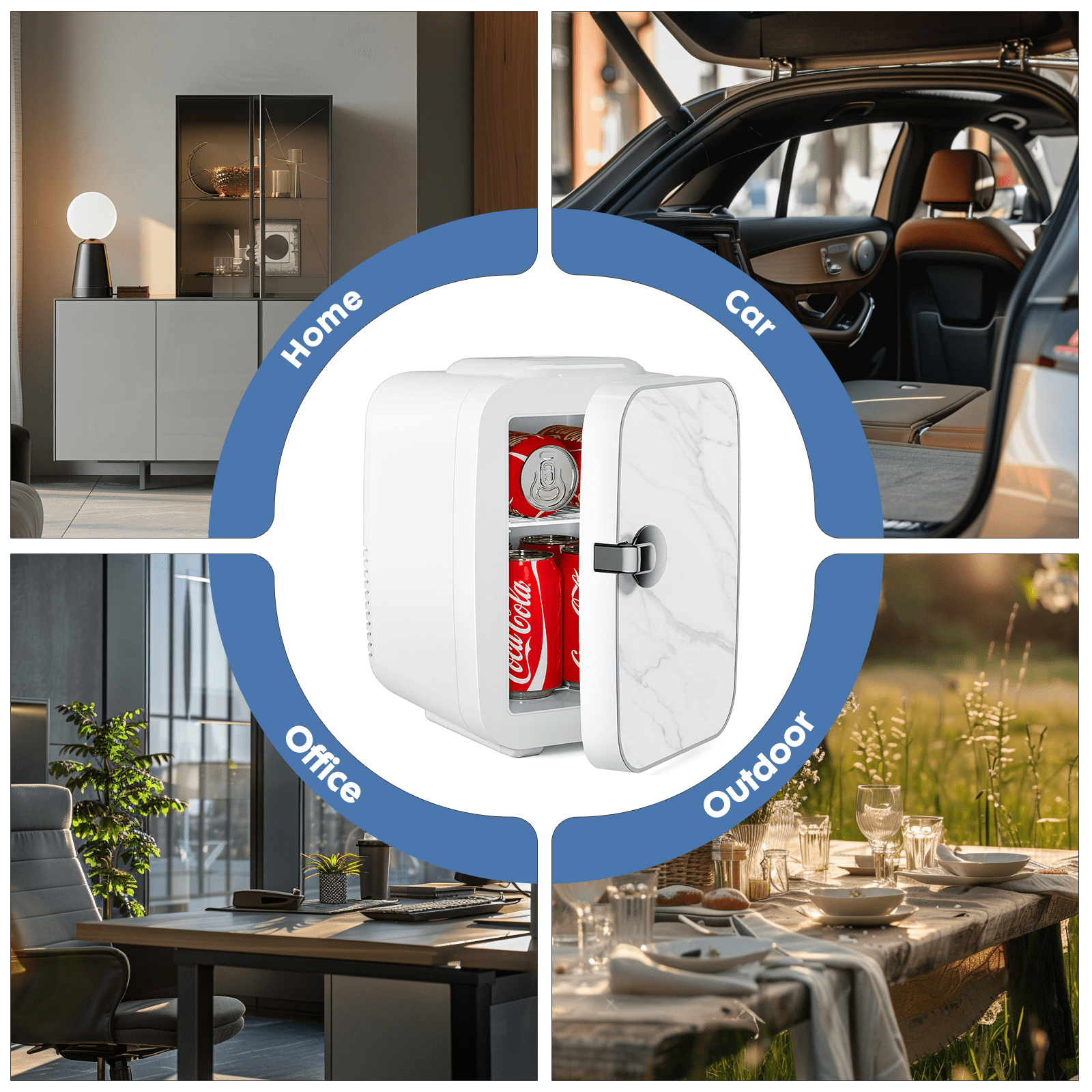 MAYEERTY Mini refrigerator 4L/6 Cans, Portable Compact Refrigerator Skincare, Food and Beverage