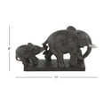 thumbnail image 3 of 11" x 6" Brown Polystone Elephant Sculpture, by DecMode, 3 of 8