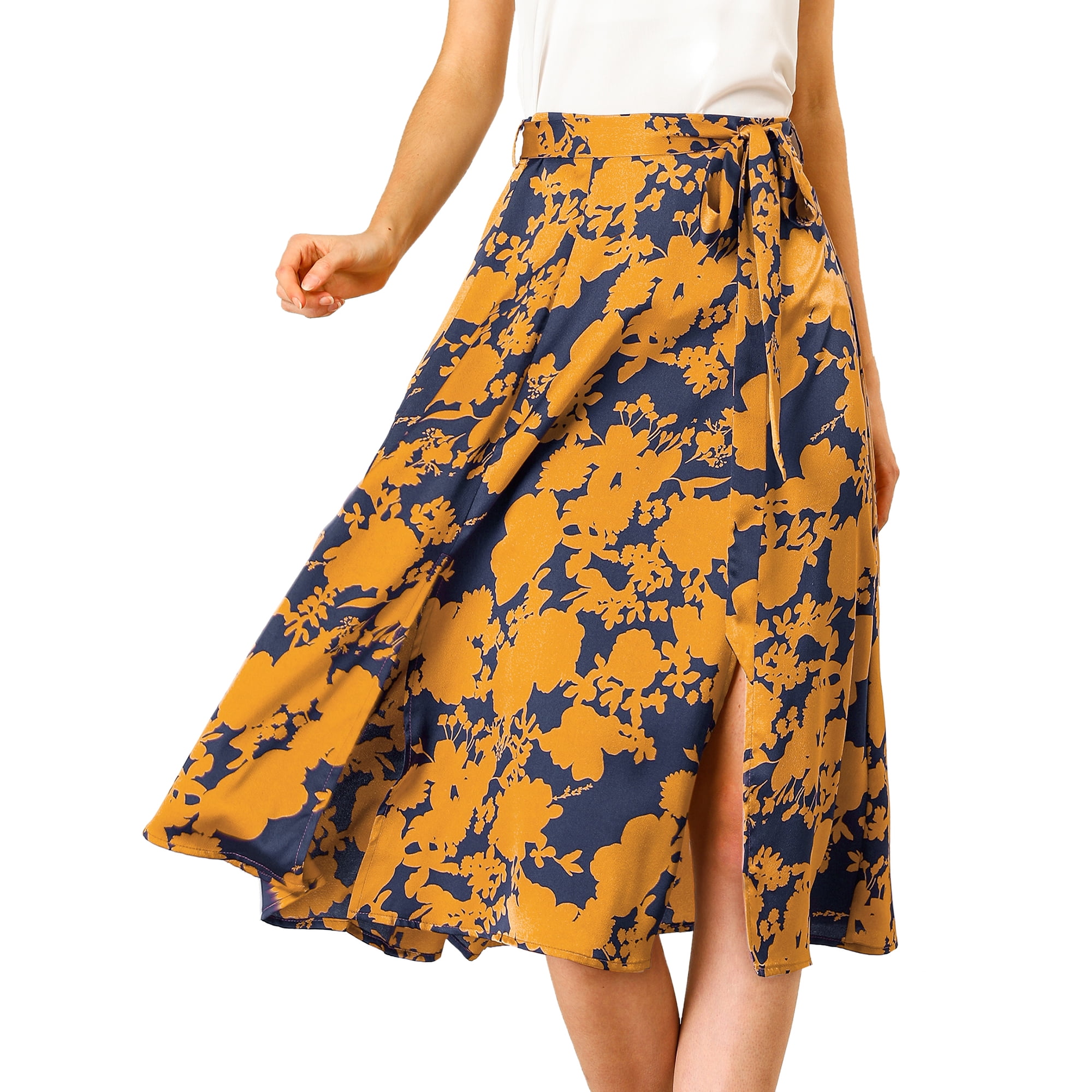 High waisted midi skirt floral hot sale