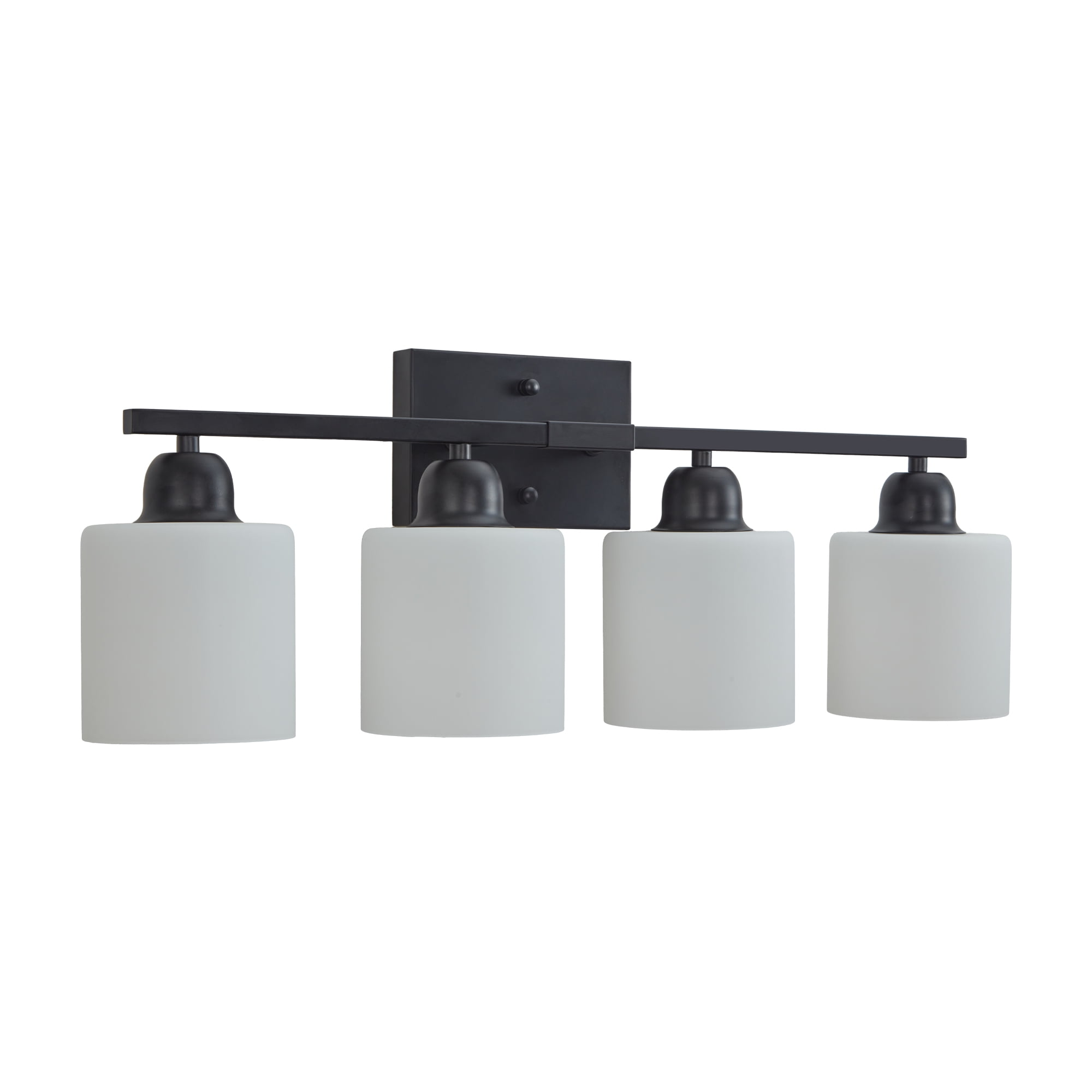 Miniyam 25 in 4 Light Black Vanity Light for Bathroom, Wall-Mounted Fixtures Over Mirror, E26, No Bulbs Included