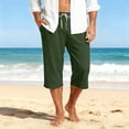 thumbnail image 7 of Men's Capri Pant Baggy Below Knee Summer Sweat Shorts Elastic Waist Athletic Casual Drawstring Pocketed 3/4 Pants, 7 of 7