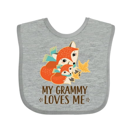 

Inktastic My Grammy Loves Me Fox Boys or Girls Baby Bib