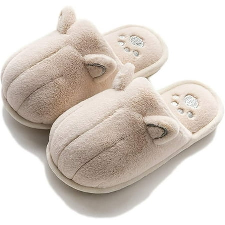 

DanceeMangoo Womens Cute Animal Warm Slippers Comfy Faux Fur Fluffy House Shoes Indoor Outdoor Bedroom Warm Memory Foam Fuzzy Slippers