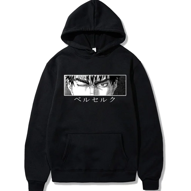 Sudaderas con capucha de dibujos animados para hombre Berserk Guts, jerséis de Manga, sudaderas con capucha, sudaderas con estampado de ojos de Anime