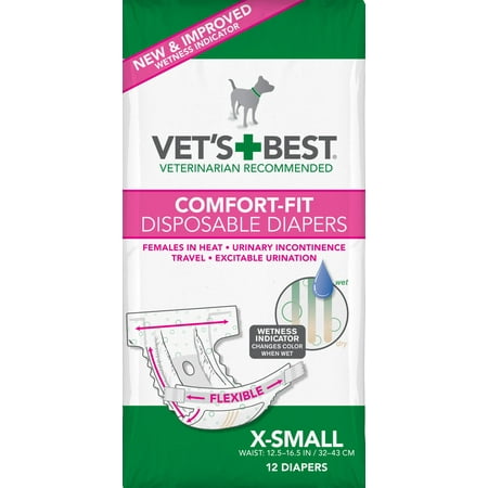UPC: 0031658104451 | Vet s Best Comfort Fit Disposable Female Dog Diapers| Xs- 12 Ct.