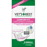 (Choose Size) Vet's Best Comfort Fit Disposable Female Dog Diapers, 12 Count