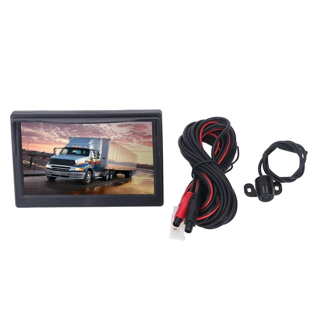 Caméra de recul 5 pouces, système de vision arrière grand angle haute définition 170° pour caravane, camping-car, remorque, trou rond