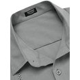 thumbnail image 4 of UKAP Mens Shirts Lapel Neck Blouse Button Down Tops Regular Fit Work Tunic Shirt Grey M, 4 of 8