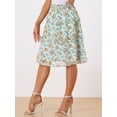 thumbnail image 3 of DARING DIVA Women's Floral Chiffon Layer Ruffle Hem Midi Skirt XS Light Green, 3 of 6