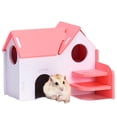 thumbnail image 1 of Casa para Hámster de , , Casa para Roedores Accesorios para Hámster Dorado Jaula para Hámster, Rosado Baoblaze Hamster Wooden House, 1 of 6