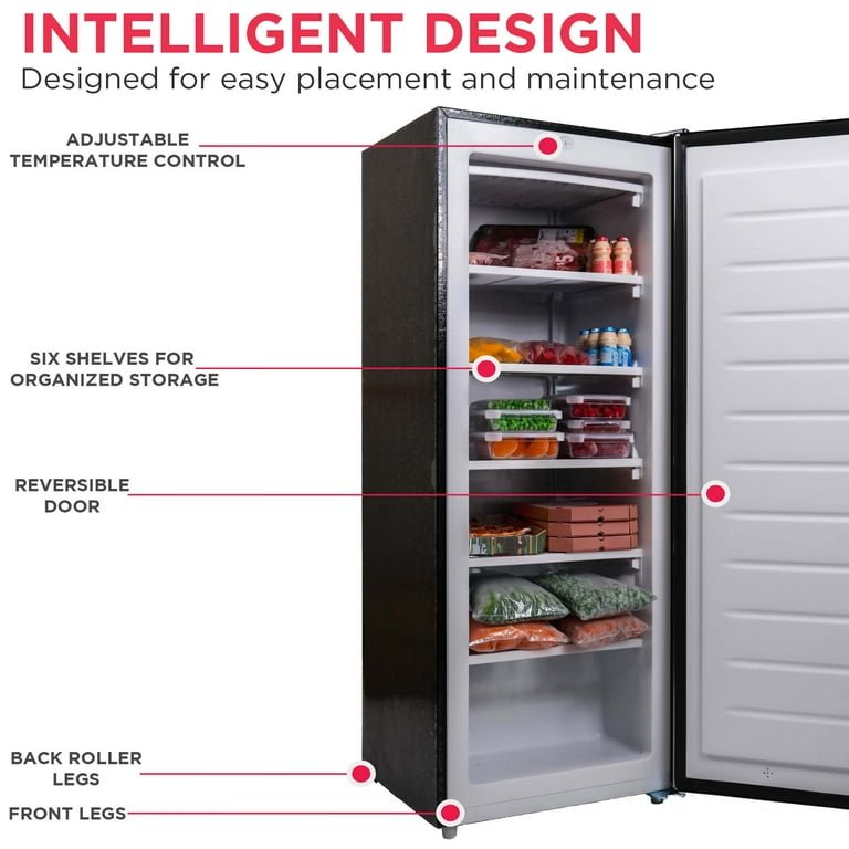 Frigidaire 6.5 Cu Ft Upright Freezer, Platinum Silver, Compact