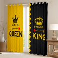 thumbnail image 2 of Homewish Queen And King Blackout Curtains Set of 2 (52x84 Each),Princess Crown Window Curtains,Yellow Black Curtains and Drapes For Girl Kids,Ultra Soft Home Decor, 2 of 6
