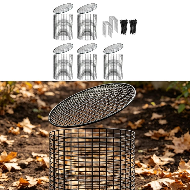 Protectores para plantas de jardín, robustos, de fácil montaje, jaulas metálicas multiusos para plantas. 5 juegos