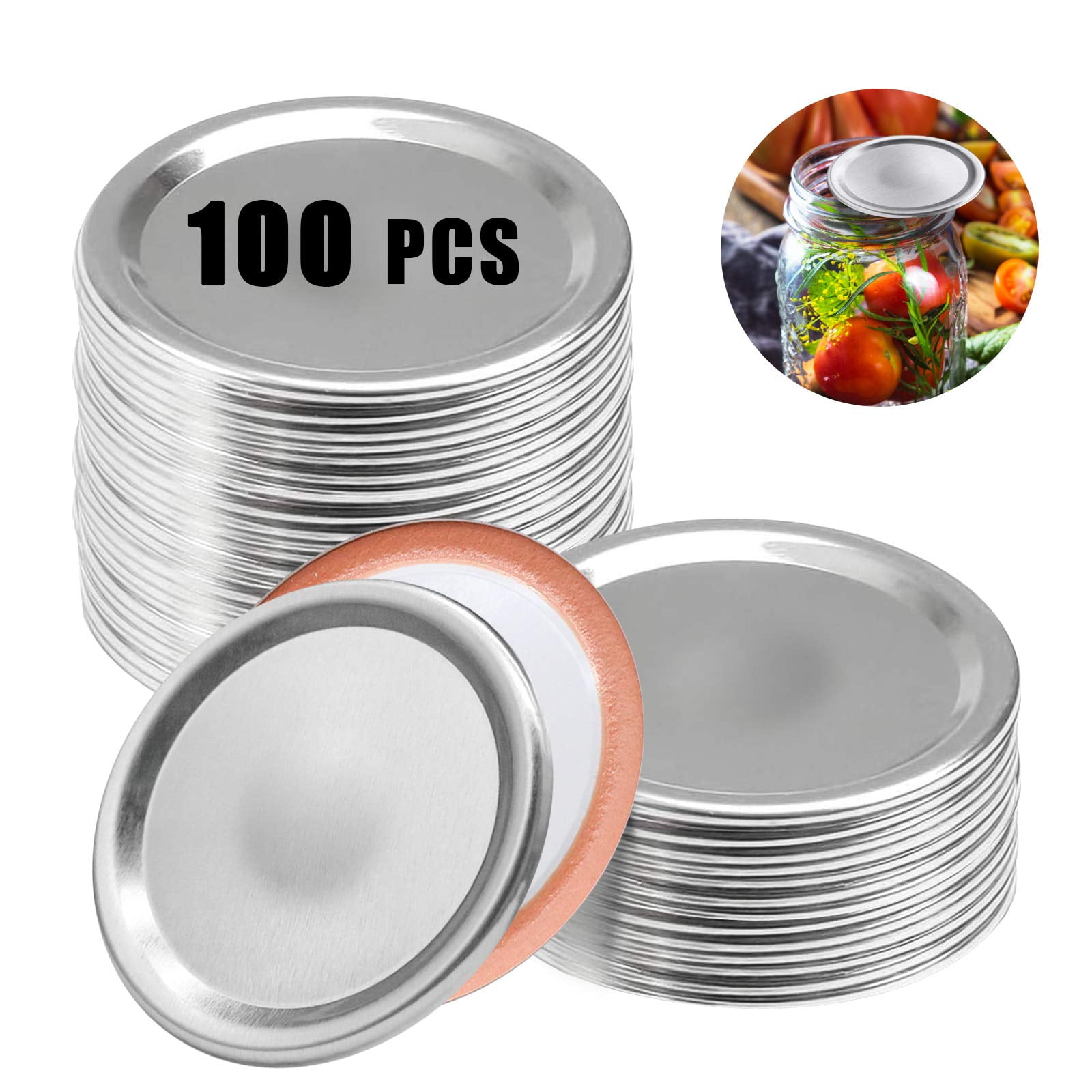 Canning Lids Regular Mouth, 100 Count Mason Jar Canning Lids for Ball