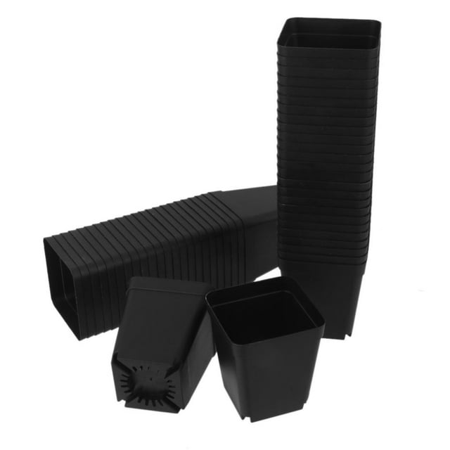 50pcs Macetas Mini 7cm * 7cm Plástico Negro