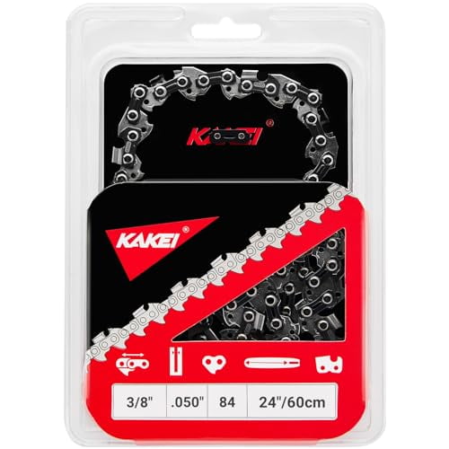 KAKEI Skiptooth 24 Inch Chainsaw Chain 3/8" Pitch .050" Gauge 84 Drive Links Fits Husqvarna 460 (Rancher), Stihl 33RS 84 25"/24" MS390 MS310 MS361 MS460 MS500 - H47S-84, 72EXJ084G (1 Chain)