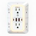 thumbnail image 1 of Regleta JcBlaon de 6 tomas, 4 puertos USB, protección contra sobretensiones de 1050 J, 1 of 9