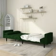 thumbnail image 4 of vidaXL 2-Seater Sofa Bed with Two Pillows Dark Green Velvet, 4 of 61