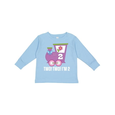 

Inktastic 2nd Birthday Cute Train I m Two Gift Toddler Toddler Girl Long Sleeve T-Shirt
