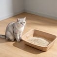 thumbnail image 5 of CHENjy Disposable Litter Boxes for Cats, Large Cat Litter Box with Odor Control, Portable Travel Litter Pan for Kittens and Small Animals, Recyclable Brown Tray, 1 Pack, 5 of 7
