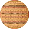 thumbnail image 1 of Ahgly Company Indoor Round Abstract Orange Modern Area Rugs, 5' Round, 1 of 4